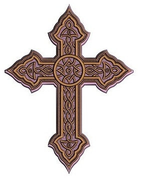 Celtic Metallic Cross Machine Embroidery Digitized Design Filled Pattern - Instant Download - 4x4 , 5x7, 6x10