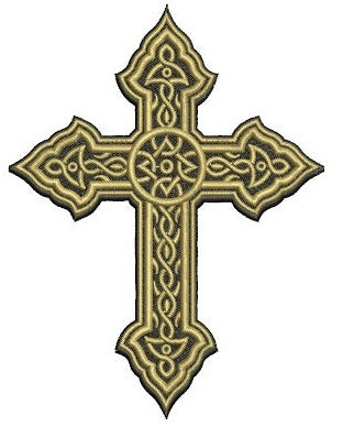 Celtic Metallic Cross Machine Embroidery Digitized Design Filled Pattern - Instant Download - 4x4 , 5x7, 6x10