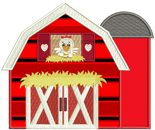 Chicken Barn Applique Machine Embroidery Design Digitized Pattern