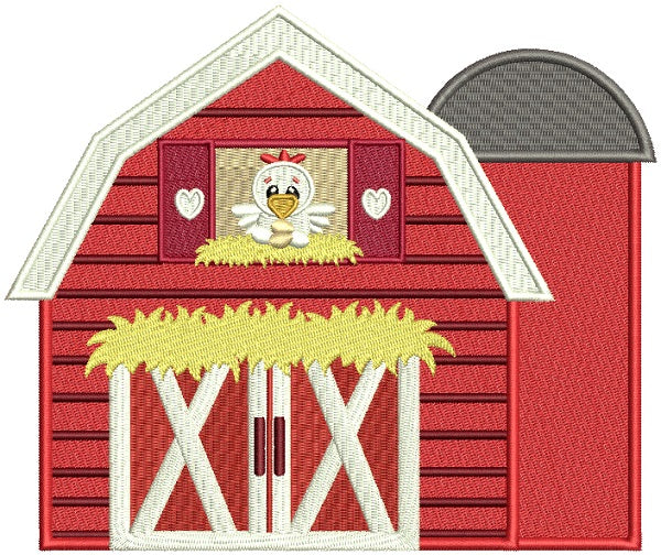 Chicken Barn Filled Machine Embroidery Design Digitized Pattern