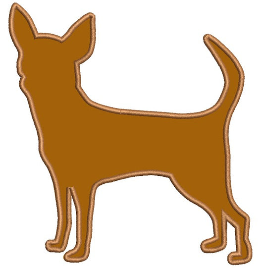 Chihuahua Dog Applique Machine Embroidery Digitized Design Pattern