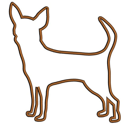 Chihuahua Dog Applique Machine Embroidery Digitized Design Pattern