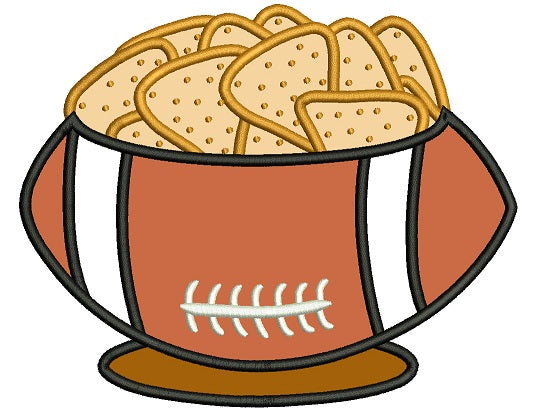 Chips and Football Sports Applique Machine Embroidery Design Digitized Pattern