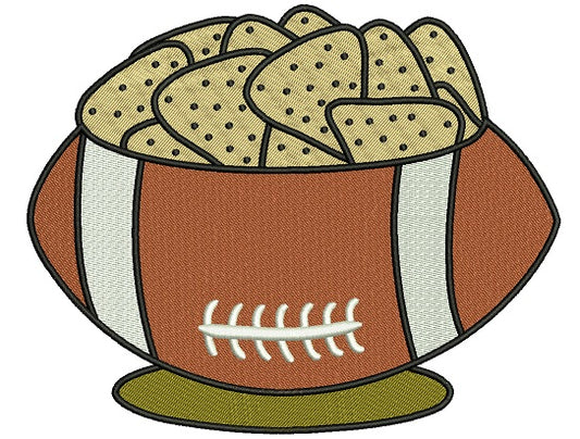 Chips and Football Sports Filled Machine Embroidery Design Digitized Pattern