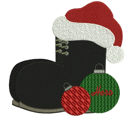 Christmas Boot Filled Machine Embroidery Digitized Design Pattern