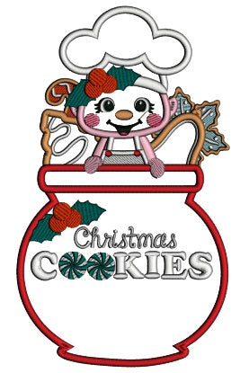 Christmas Cookies Little Chef Applique Machine Embroidery Design Digitized Pattern