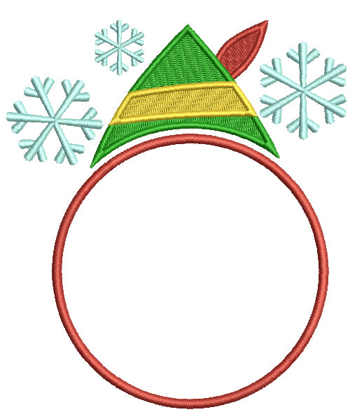 Christmas Elf Outline Filled Machine Embroidery Design Digitized Pattern