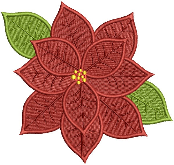 Christmas Flower Filled Machine Embroidery Design Digitized Pattern