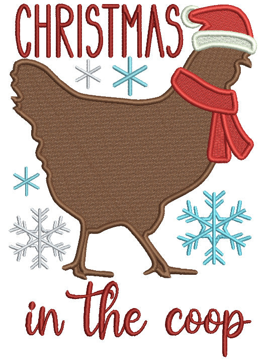 Christmas In The Coop Filled Machine Embroidery Design Digitized Pattern