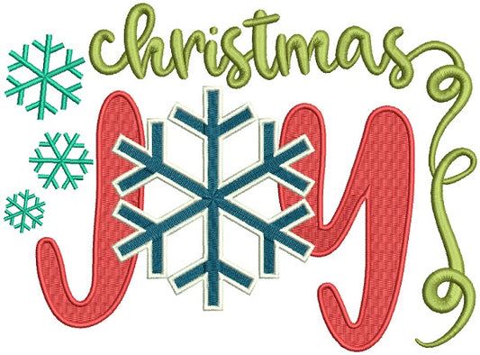 Christmas Joy With Snowflake Filled Machine Embroidery Design Digitized Pattern