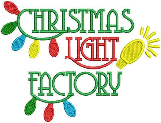 Christmas Lights Factory Christmas Filled Machine Embroidery Design Digitized Pattern