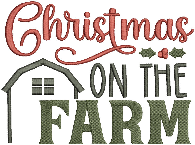 Christmas On The Farm Filled Machine Embroidery Design Digitized Pattern