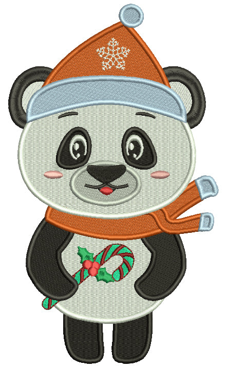 Christmas Panda Filled Machine Embroidery Design Digitized Pattern