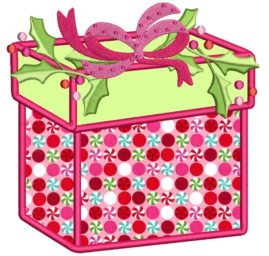 Christmas Presents Gift Box Applique Machine Embroidery Design Digitized Pattern