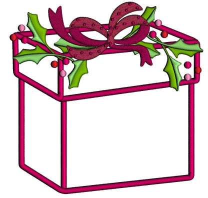 Christmas Presents Gift Box Applique Machine Embroidery Design Digitized Pattern