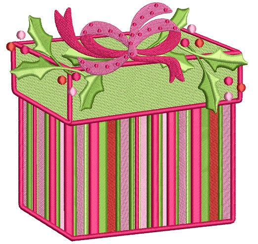 Christmas Presents Gift Box Filled Machine Embroidery Design Digitized Pattern