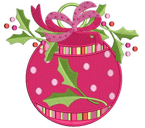 Christmas Tree Ornament Filled Machine Embroidery Design Digitized Pattern