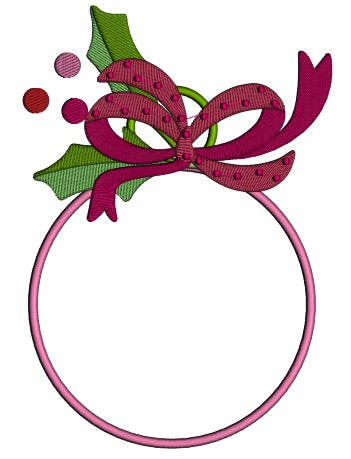 Christmas Tree Ornament With Outline Applique Machine Embroidery Design Digitized Pattern