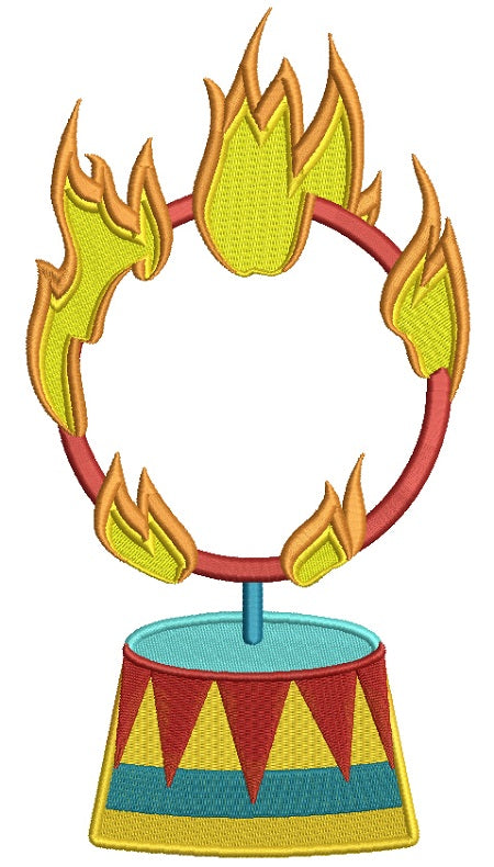 Circus Fire Ring Filled Machine Embroidery Design Digitized Pattern