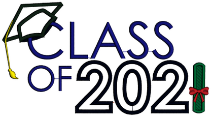Class Of 2021 Graduation Applique Machine Embroidery Design Digitized Pattern