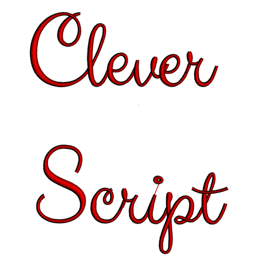Clever Script Machine Embroidery Font Upper and Lower Case 1 2 3 inches