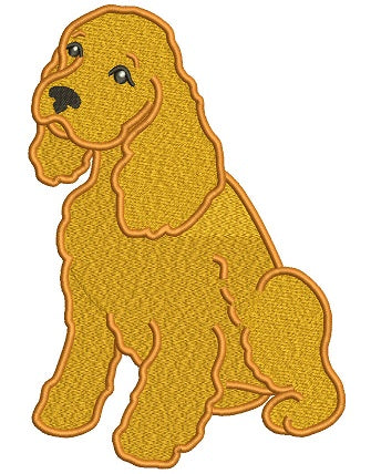 Cocker Spaniel Filled Machine Embroidery Digitized Design Pattern