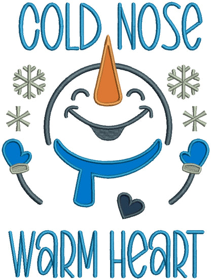 Cold Nose Warm Heart Christmas Applique Machine Embroidery Design Digitized Pattern