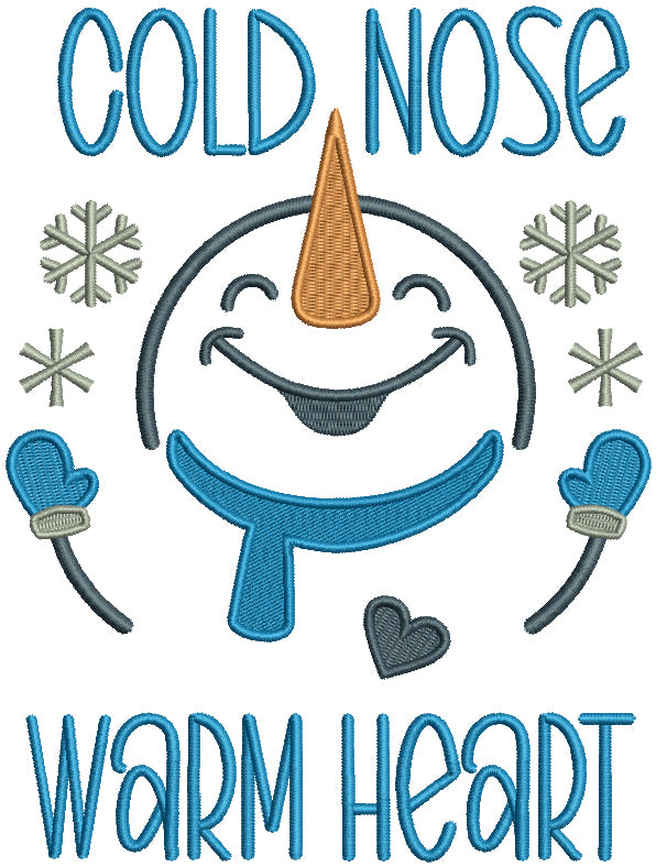 Cold Nose Warm Heart Christmas Filled Machine Embroidery Design Digitized Pattern