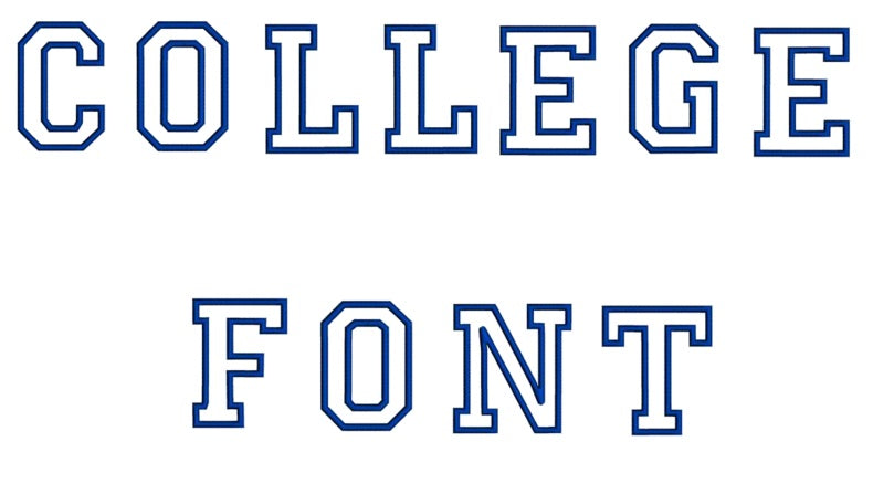 College Embroidery Font Script - Instant Download - (Upper Case) Machine Embroidery Design - 4,5,6 inches