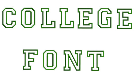 College Embroidery Font Script - Instant Download - (Upper Case) Machine Embroidery Design - 1,2,3 inches