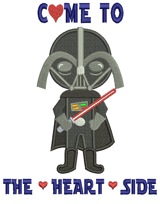Come To The Heart Side Looks Like Darth Vader From Star Wars Filled Machine Embroidery Design Digitized Pattern