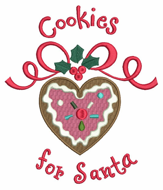 Cookies For Santa Christmas Filled Machine Embroidery Design Digitized Pattern