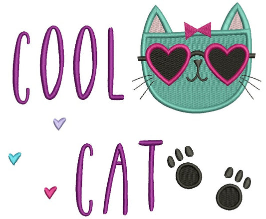 Cool Cat Feet Filled Machine Embroidery Design Digitized Pattern