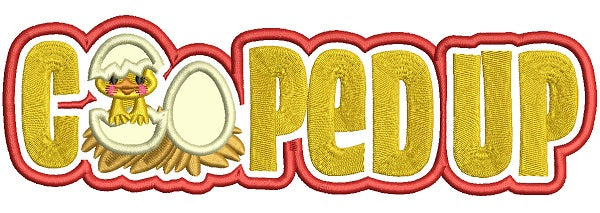 Cooped Up Little Chick Applique Machine Embroidery Digitized Design Pattern