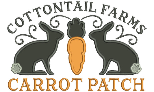 Cottontail Farms Carrot Patch Easter Applique Machine Embroidery Design Digitized Pattern