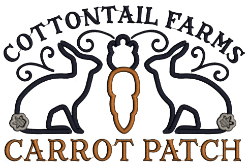 Cottontail Farms Carrot Patch Easter Applique Machine Embroidery Design Digitized Pattern