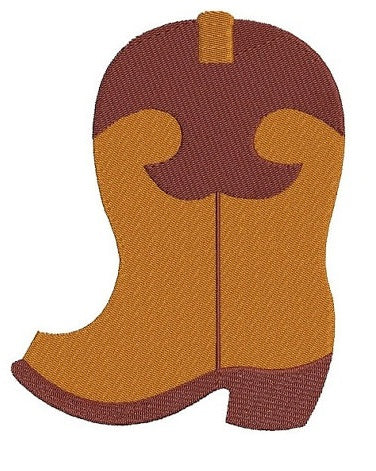 Cowboy Boot Western Machine Embroidery Digitized Filled Design Pattern - Instant Download - 4x4 , 5x7, and 6x10 -hoops