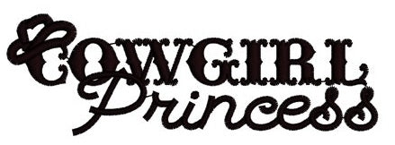 Cowgirl Princesss Applique Machine Embroidery Digitized Design Pattern- Instant Download - 4x4 ,5x7,6x10 -hoops