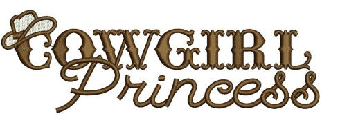 Cowgirl Princesss Machine Embroidery Digitized Design Filled Pattern- Instant Download - 4x4 ,5x7,6x10 -hoops