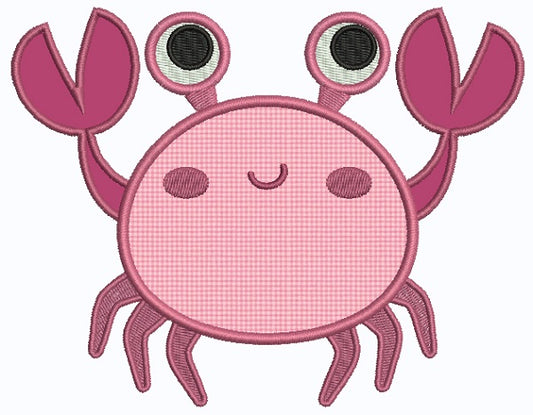 Crabby Crab Applique Machine Embroidery Design Digitized Pattern