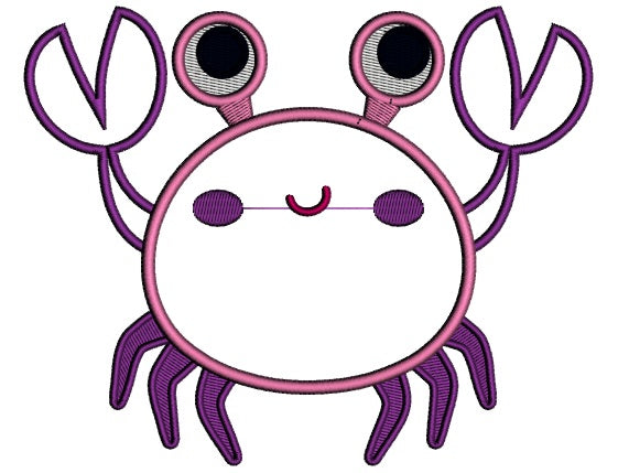 Crabby Crab Applique Machine Embroidery Design Digitized Pattern
