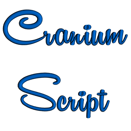 Cranium Script Machine Embroidery Font Upper and Lower Case 1 2 3 inches