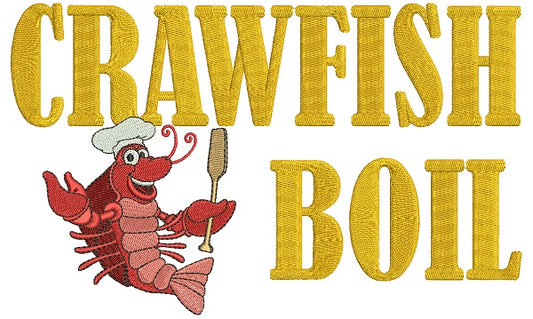 Crawfish Boil Lobster Cook Filled Machine Embroidery Design Digitized Pattern