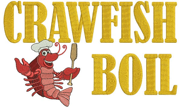 Crawfish Boil Lobster Cook Filled Machine Embroidery Design Digitized Pattern