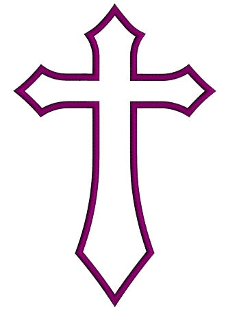 Cross Religious Catholic or Christian Applique Machine Embroidery Digitized Design Pattern