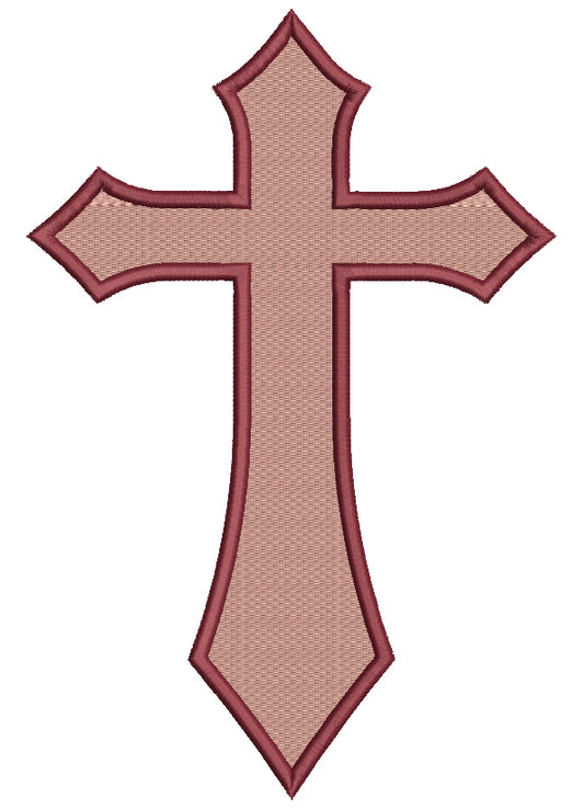 Cross Religious Catholic or Christian Filled Machine Embroidery Digitized Design Pattern