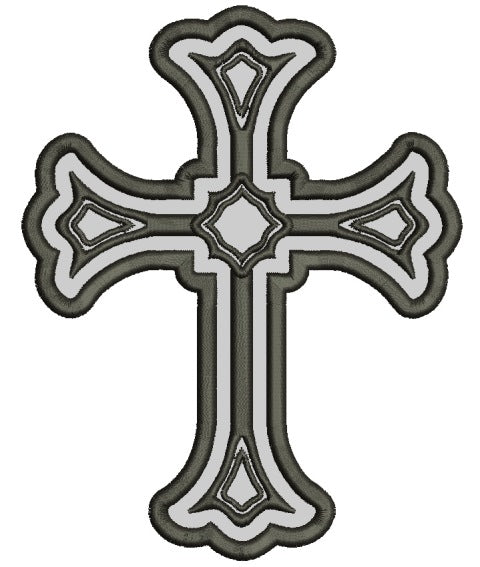 Cross Religious Symbol Applique Machine Embroidery Digitized Design Pattern