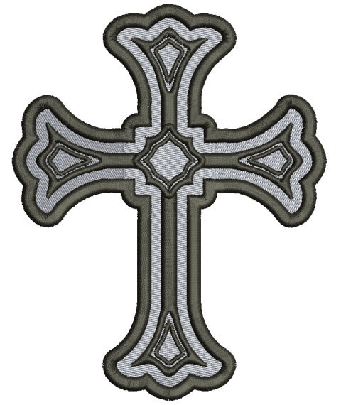 Cross Religious Symbol Filled Machine Embroidery Digitized Design Patt ...