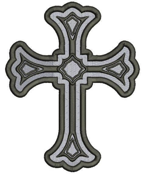 Cross Religious Symbol Filled Machine Embroidery Digitized Design Pattern