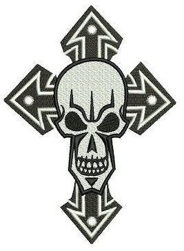 Cross Skull Digitized Machine Embroidery Design Filled Pattern - Instant Download - 4x4 , 5x7, 6x10